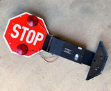 Wired, Lit 12V Stop Sign with Fold-Out Arm