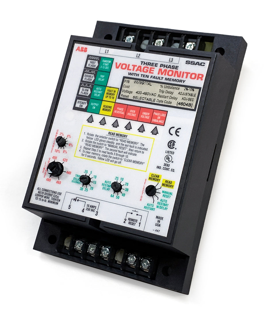 ABB SSAC WVM911AL 3-Phase Voltage Monitor