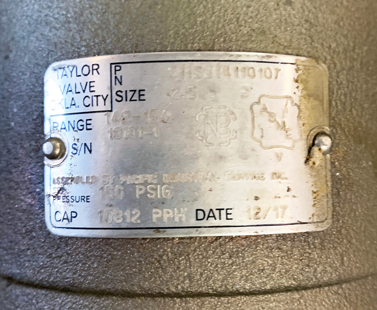 Taylor Valve ~ P/N 2111SJ14110107