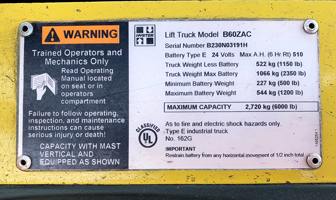 Hyster Pallet Jacks (no batteries)