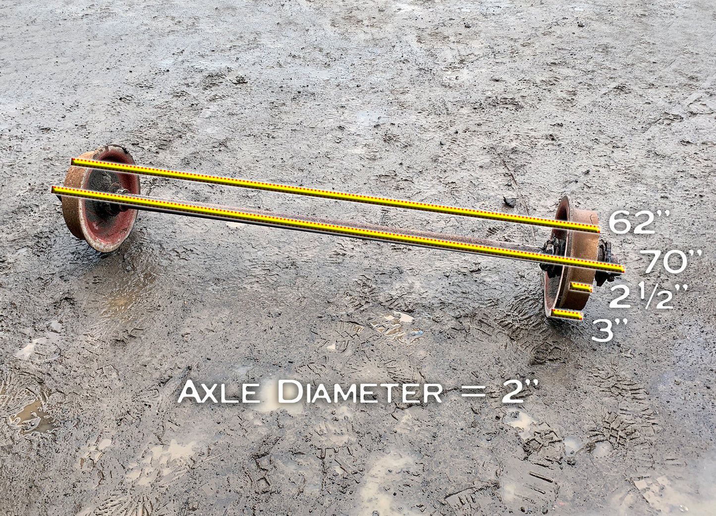 Kiln Cart Axle with 2 Wheels